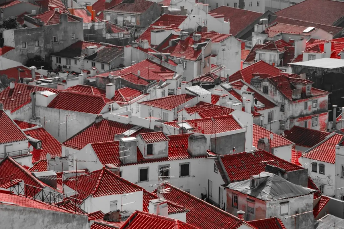 Vista dos telhados de Lisboa